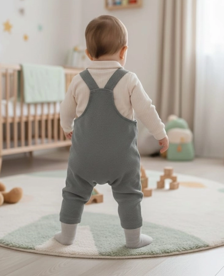 GÖZDE Kids 1008 Bebek Ayıcık Yakalı Bahçıvan Takım