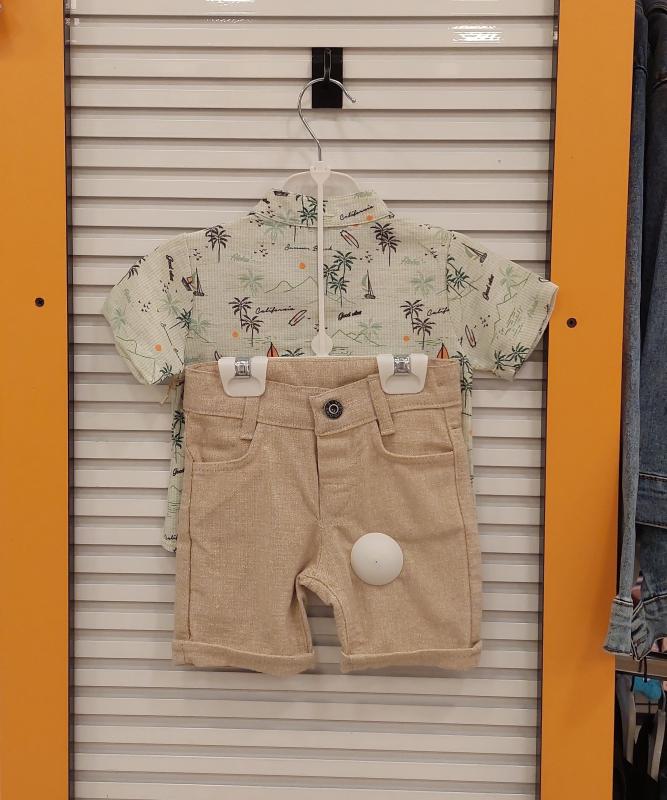 ECOO Kids 3175 Erkek Bebek Palmiye Desenli 2li Takım