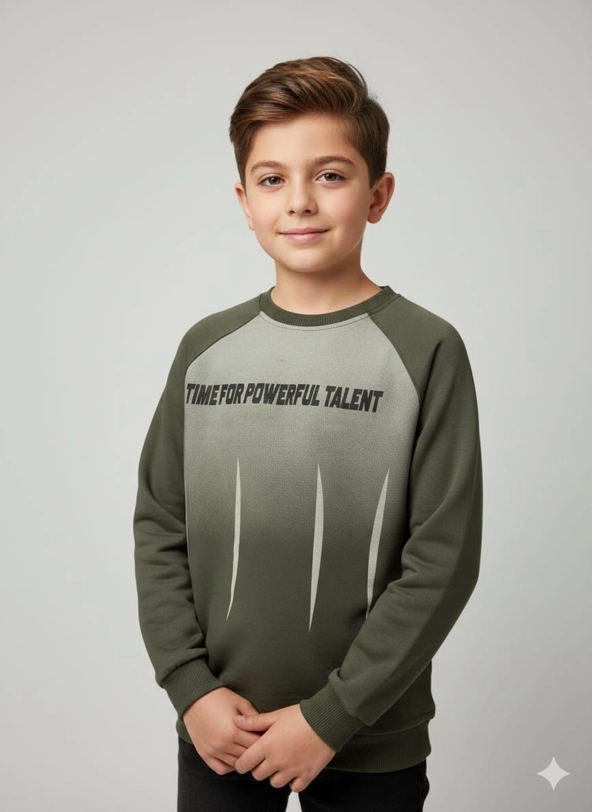 YUKO Kids 2174 Time For Yazılı Erkek Çocuk Sweat