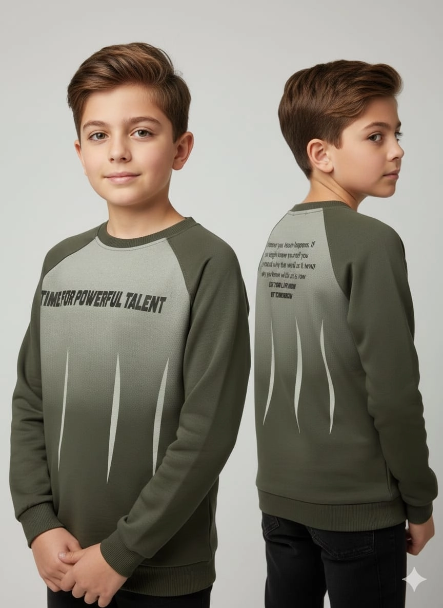 YUKO Kids 2174 Time For Yazılı Erkek Çocuk Sweat